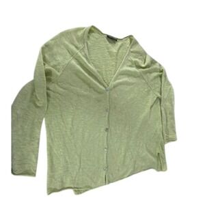 "EILEEN FISHER" Lime Organic Linen & Organic Cotton Shirt,Summer,Airy,PLZ READ!!